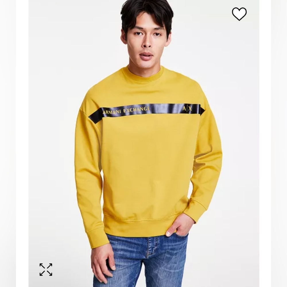 A|X Armani Exchange Men's Logo Stripe Crewneck Sweatshirt
